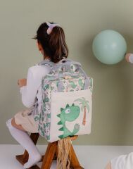 Dinozor Temalı L Boy Su Geçirmez Çocuk Çantası – Okul ve Günlük Kullanım