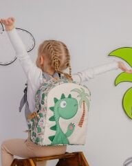 Dinozor Temalı M Boy Su Geçirmez Çocuk Çantası –İlkokul, Anaokulu ve Günlük Kullanım
