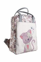 Kedi Temalı L Boy Su Geçirmez Çocuk Çantası – Okul ve Günlük Kullanım