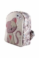 Kedi Temalı M Boy Su Geçirmez Çocuk Çantası –İlkokul, Anaokulu ve Günlük Kullanım