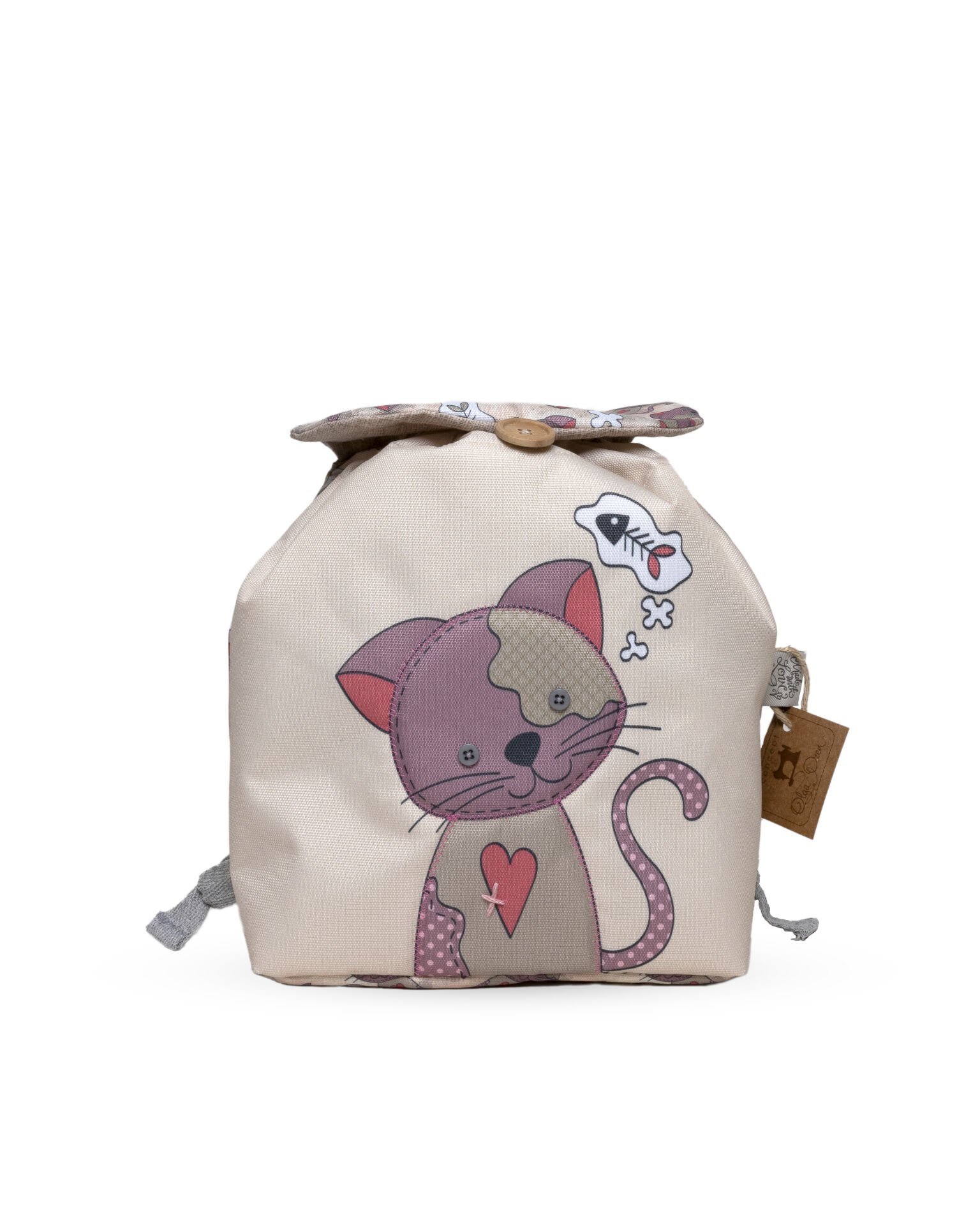 Kedi Temalı S Boy Su Geçirmez Yıkanabilir Çocuk Okul Çantası Anaokulu Kreş Çantası