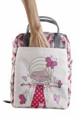 Kelebek Temalı L Boy Su Geçirmez Çocuk Çantası – Okul ve Günlük Kullanım