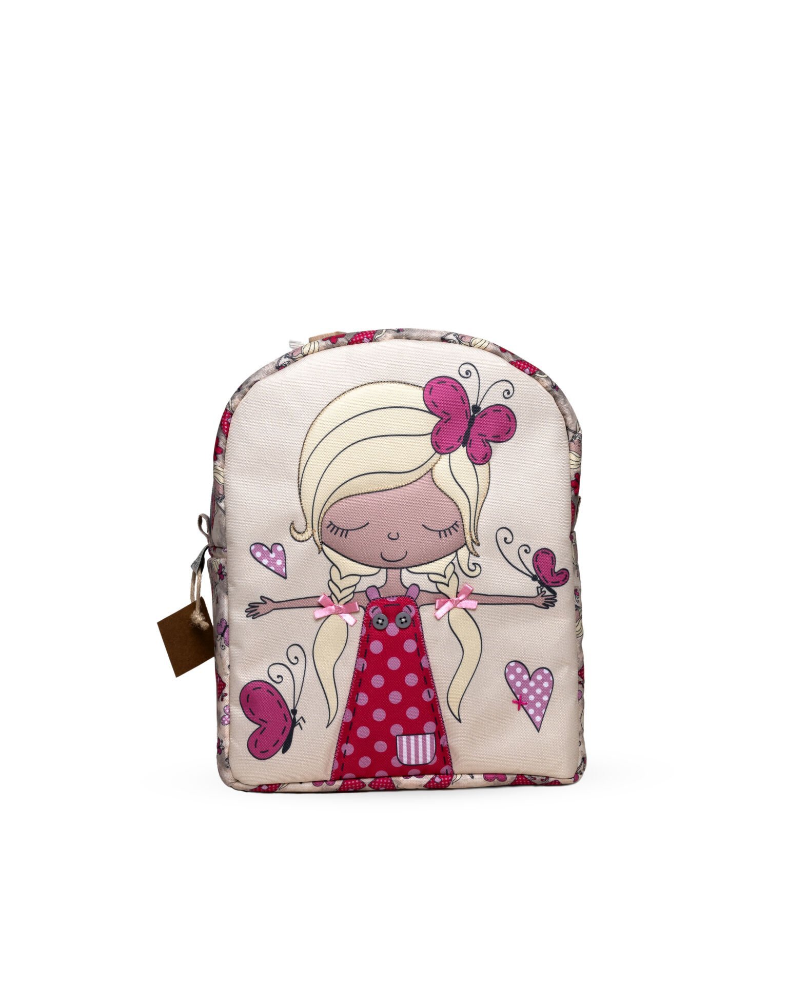 Kelebekli Kız Temalı M Boy Su Geçirmez Çocuk Çantası –İlkokul, Anaokulu ve Günlük Kullanım