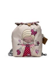 Kelebekli Kız Temalı S Boy Su Geçirmez Yıkanabilir Çocuk Okul Çantası Anaokulu Kreş Çantası