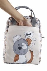 Köpek Temalı L Boy Su Geçirmez Çocuk Çantası – Okul ve Günlük Kullanım