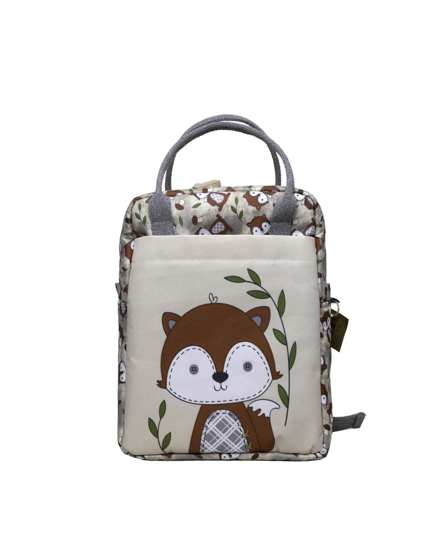 Tilki Temalı L Boy Su Geçirmez Çocuk Çantası – Okul ve Günlük Kullanım