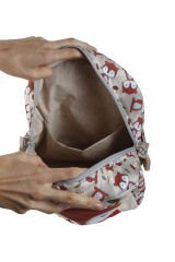 Tilki Temalı M Boy Su Geçirmez Çocuk Çantası –İlkokul, Anaokulu ve Günlük Kullanım