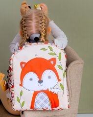 Tilki Temalı M Boy Su Geçirmez Çocuk Çantası –İlkokul, Anaokulu ve Günlük Kullanım