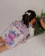 Unicorn Temalı L Boy Su Geçirmez Çocuk Çantası – Okul ve Günlük Kullanım