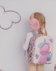 Unicorn Temalı M Boy Su Geçirmez Çocuk Çantası –İlkokul, Anaokulu ve Günlük Kullanım