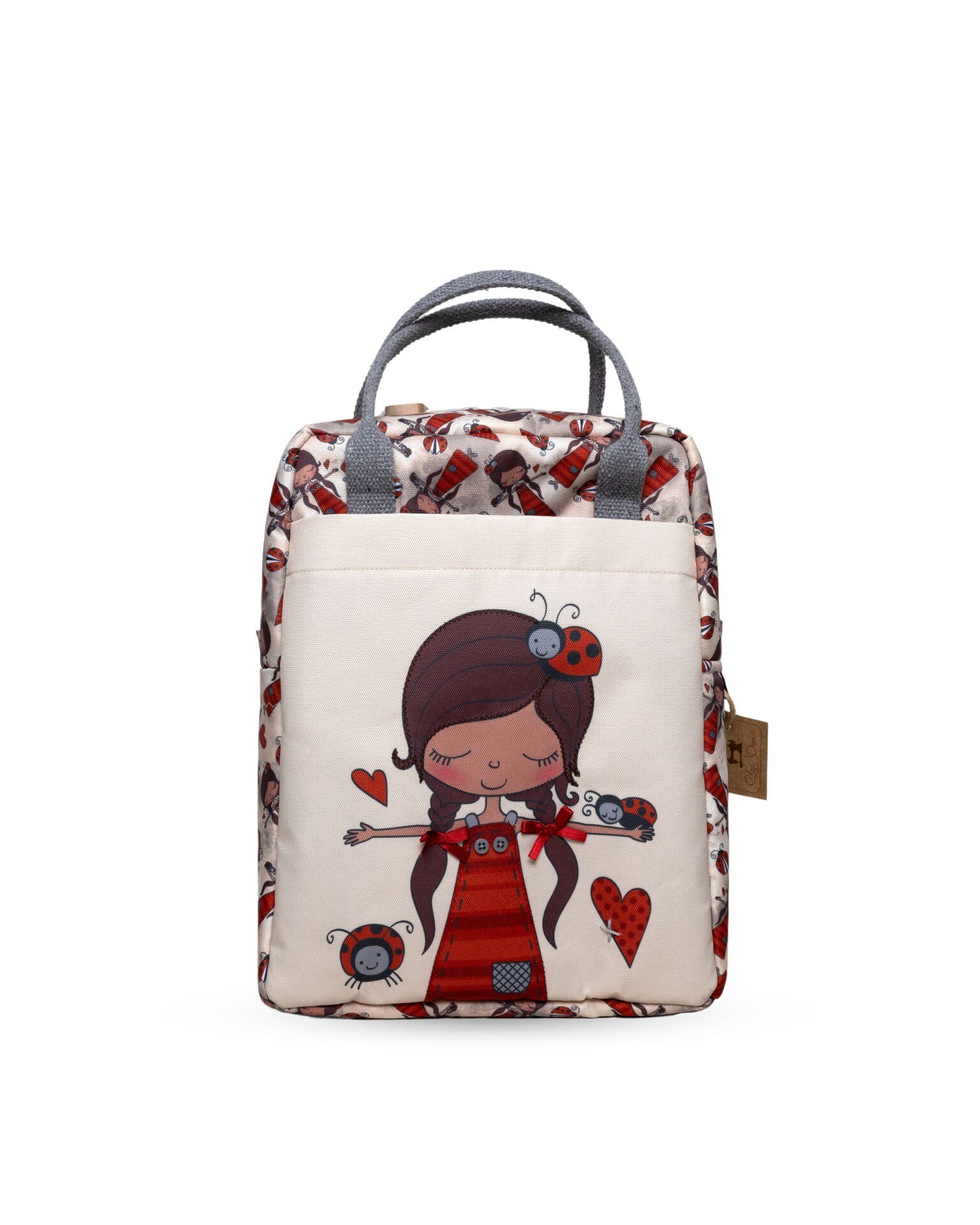 Uğur Böceği Temalı L Boy Su Geçirmez Çocuk Çantası – Okul ve Günlük Kullanım