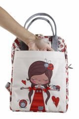 Uğur Böceği Temalı L Boy Su Geçirmez Çocuk Çantası – Okul ve Günlük Kullanım