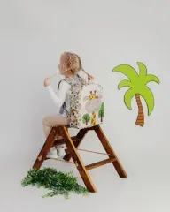 Zürafa Temalı M Boy Su Geçirmez Çocuk Çantası –İlkokul, Anaokulu ve Günlük Kullanım