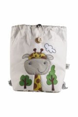 Zürafa Temalı S Boy Su Geçirmez Yıkanabilir Çocuk Okul Çantası Anaokulu Kreş Çantası